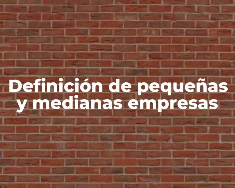 Definición de pequeñas y medianas empresas