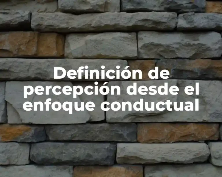 Definición de percepción desde el enfoque conductual