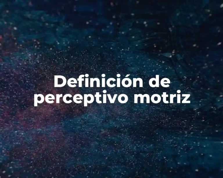 Definición de perceptivo motriz