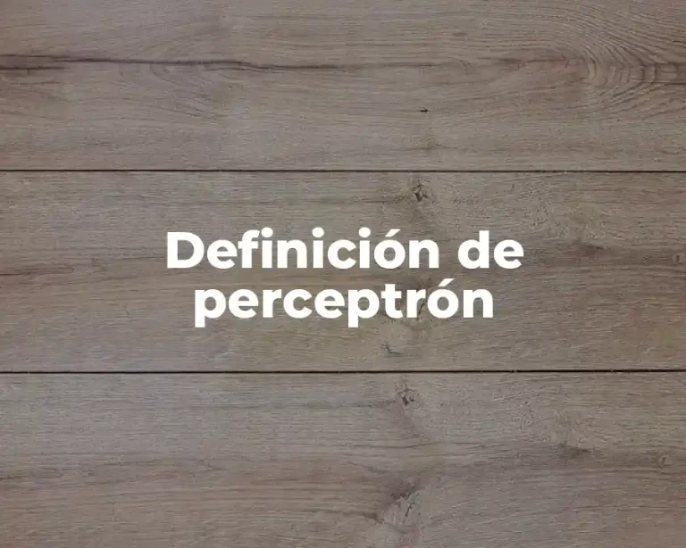 Definición de perceptrón