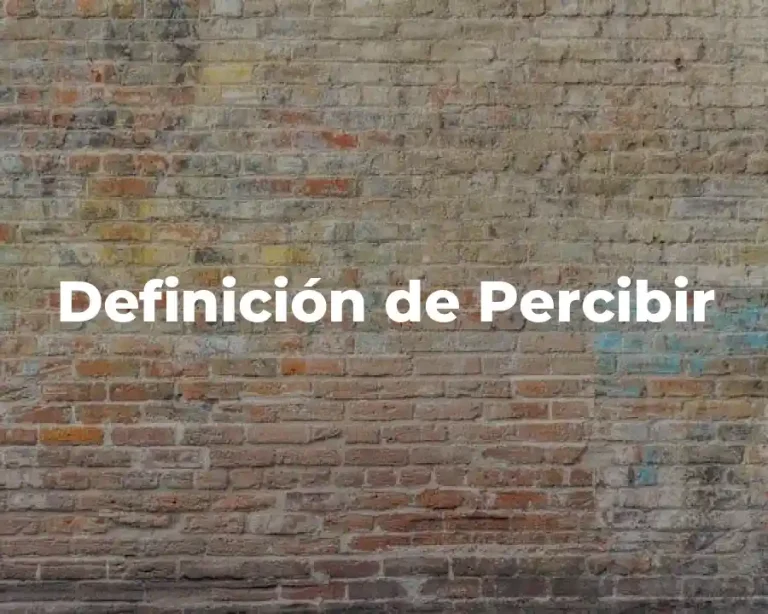 Definición de Percibir