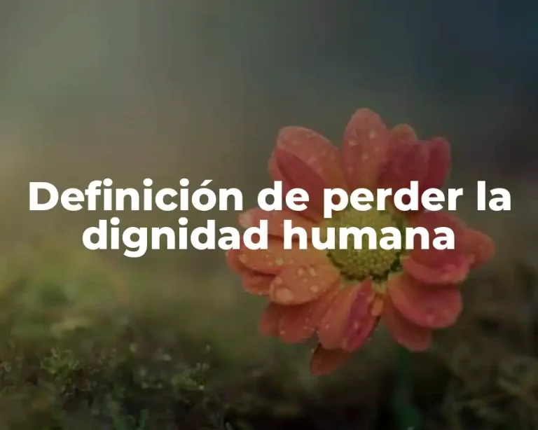 Definición de perder la dignidad humana