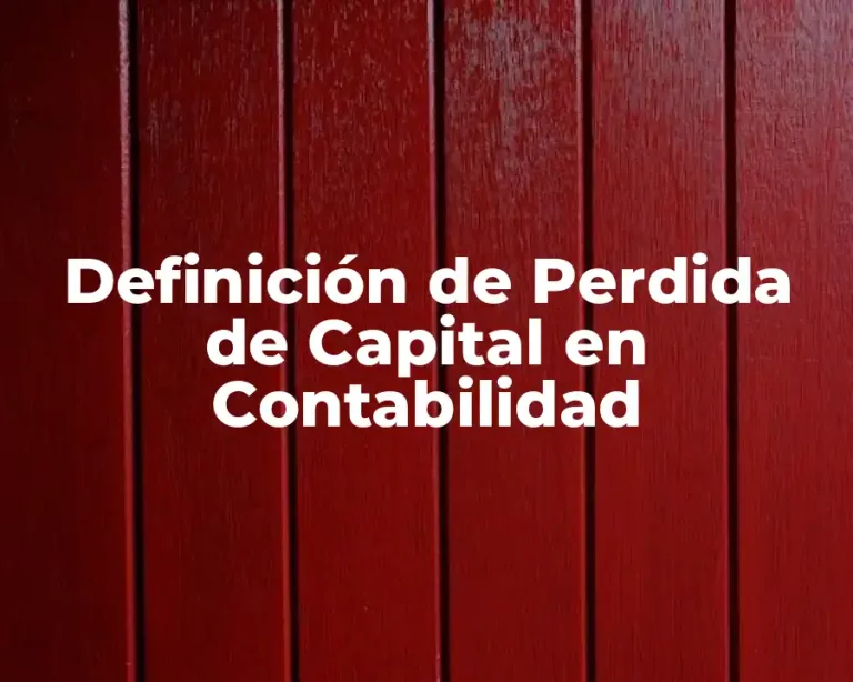 Definición de Perdida de Capital en Contabilidad
