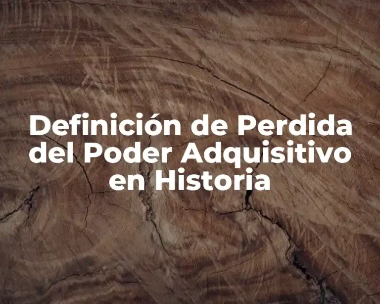 Definición de Perdida del Poder Adquisitivo en Historia