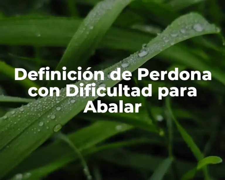 Definición de Perdona con Dificultad para Abalar