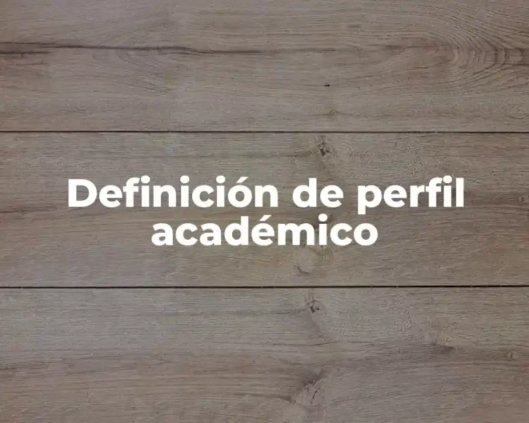 Definición de perfil académico