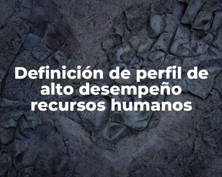 Definición de perfil de alto desempeño recursos humanos