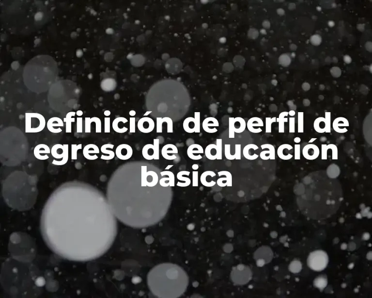 Definición de perfil de egreso de educación básica