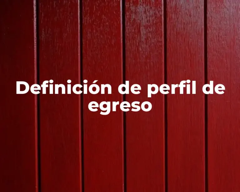 Definición de perfil de egreso