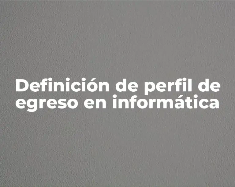 Definición de perfil de egreso en informática