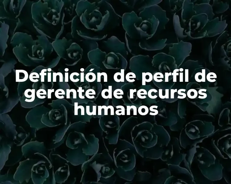 Definición de perfil de gerente de recursos humanos