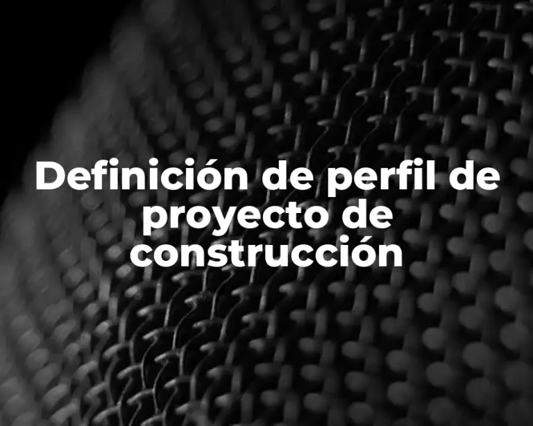 Definición de perfil de proyecto de construcción
