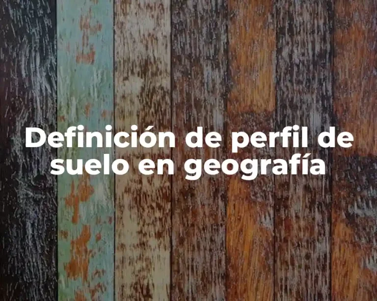 Definición de perfil de suelo en geografía