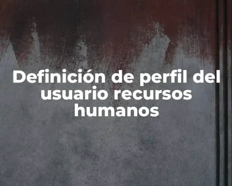 Definición de perfil del usuario recursos humanos