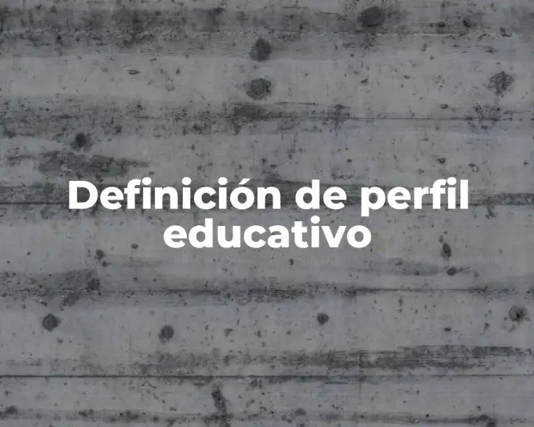 Definición de perfil educativo