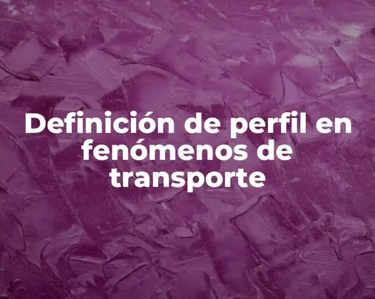 Definición de perfil en fenómenos de transporte