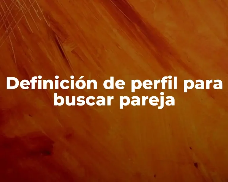 Definición de perfil para buscar pareja