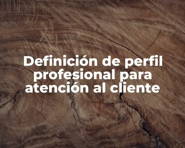 Definición de perfil profesional para atención al cliente