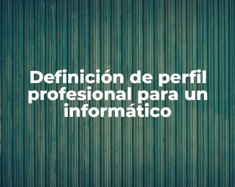 Definición de perfil profesional para un informático