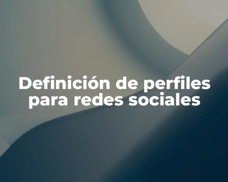 Definición de perfiles para redes sociales