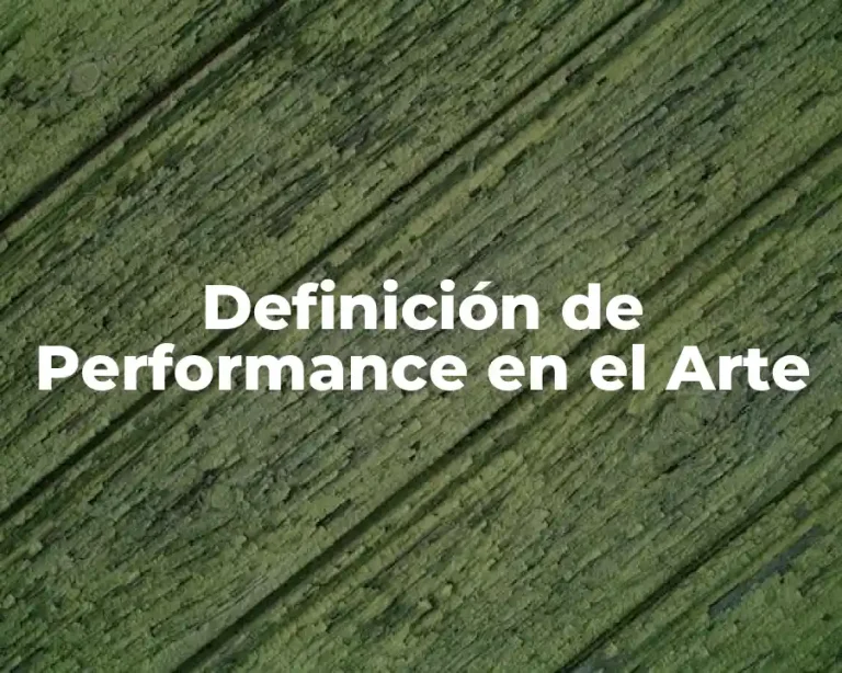 Definición de Performance en el Arte