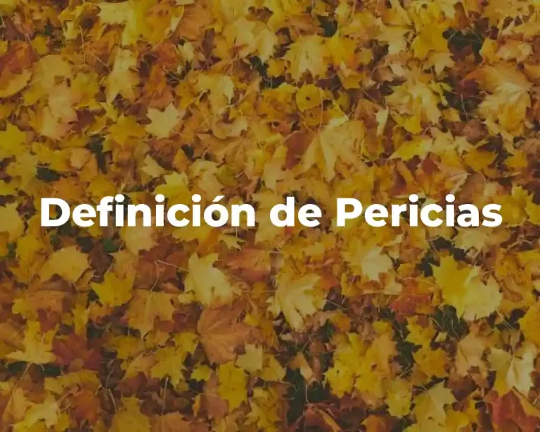 Definición de Pericias