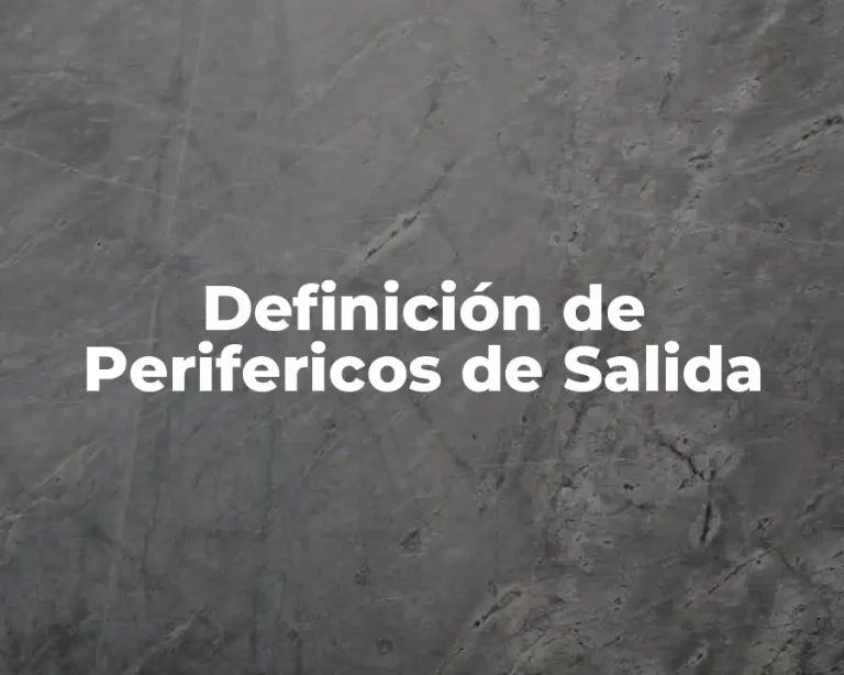 Definición de Perifericos de Salida