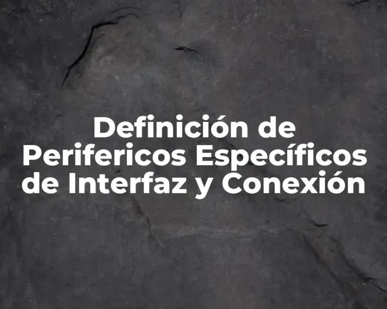Definición de Perifericos Específicos de Interfaz y Conexión
