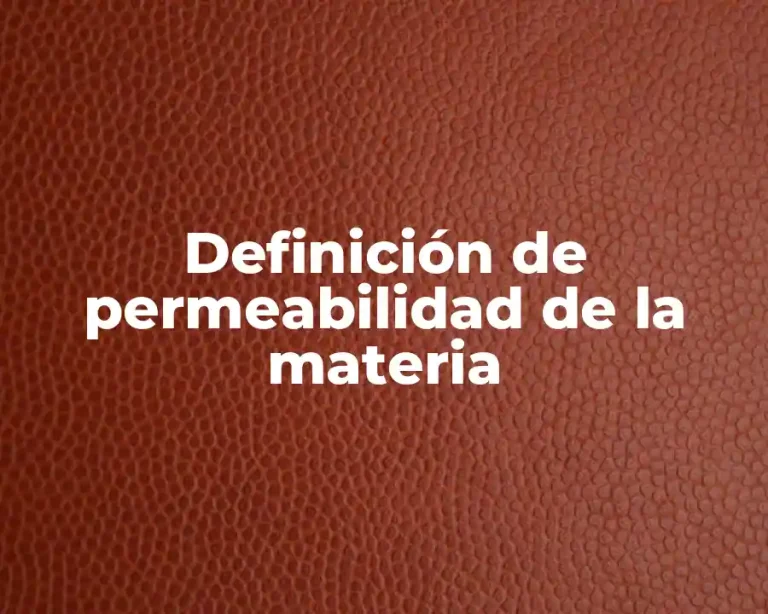 Definición de permeabilidad de la materia