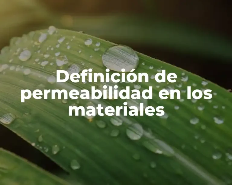 Definición de permeabilidad en los materiales