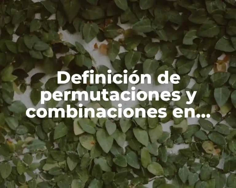 Definición de permutaciones y combinaciones en estadística