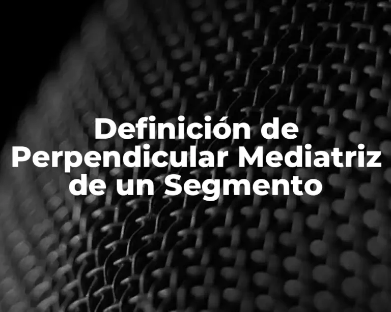 Definición de Perpendicular Mediatriz de un Segmento