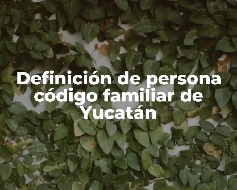 Definición de persona código familiar de Yucatán