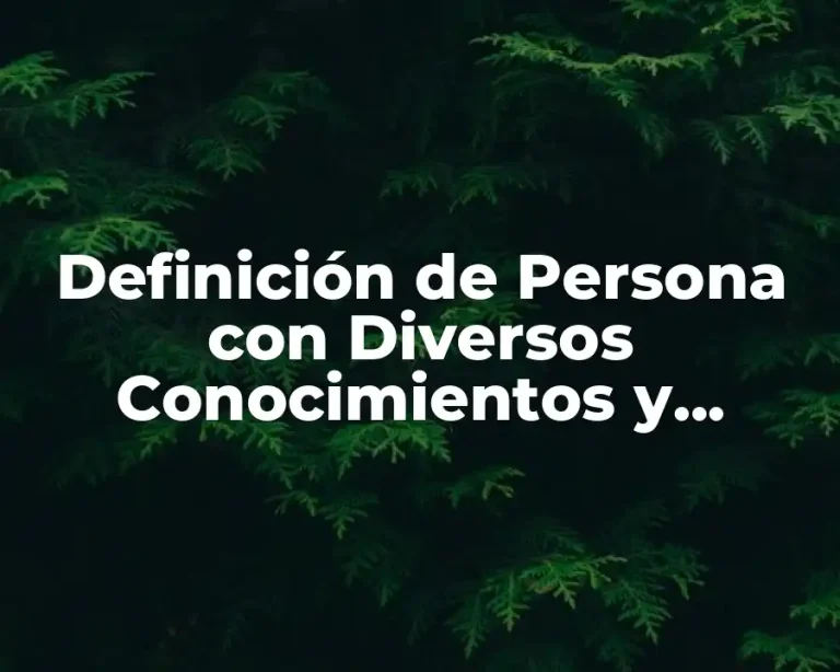 Definición de Persona con Diversos Conocimientos y Habilidades