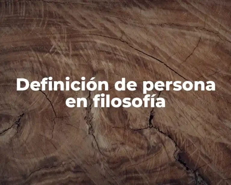 Definición de persona en filosofía