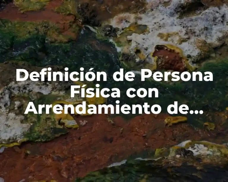 Definición de Persona Física con Arrendamiento de Inmuebles