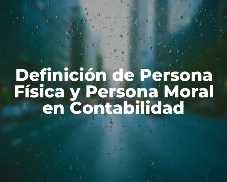 Definición de Persona Física y Persona Moral en Contabilidad