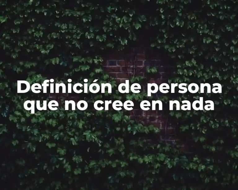 Definición de persona que no cree en nada