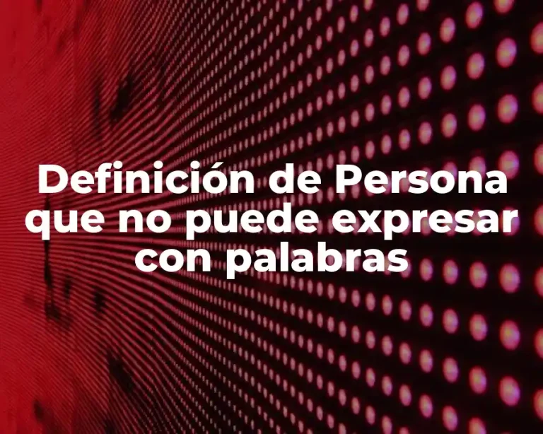 Definición de Persona que no puede expresar con palabras