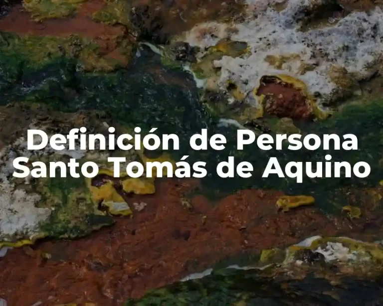 Definición de Persona Santo Tomás de Aquino