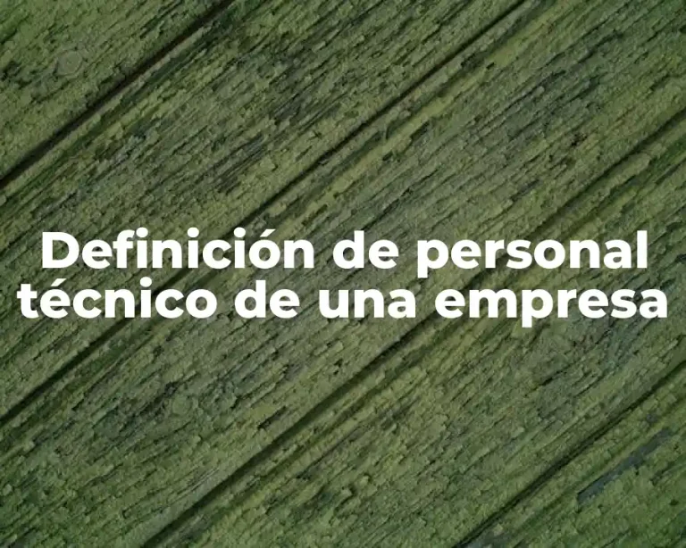 Definición de personal técnico de una empresa