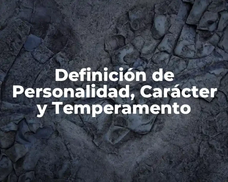 Definición de Personalidad, Carácter y Temperamento