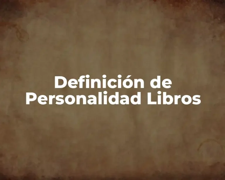 Definición de Personalidad Libros