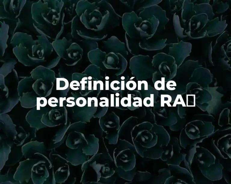 Definición de personalidad RAΕ
