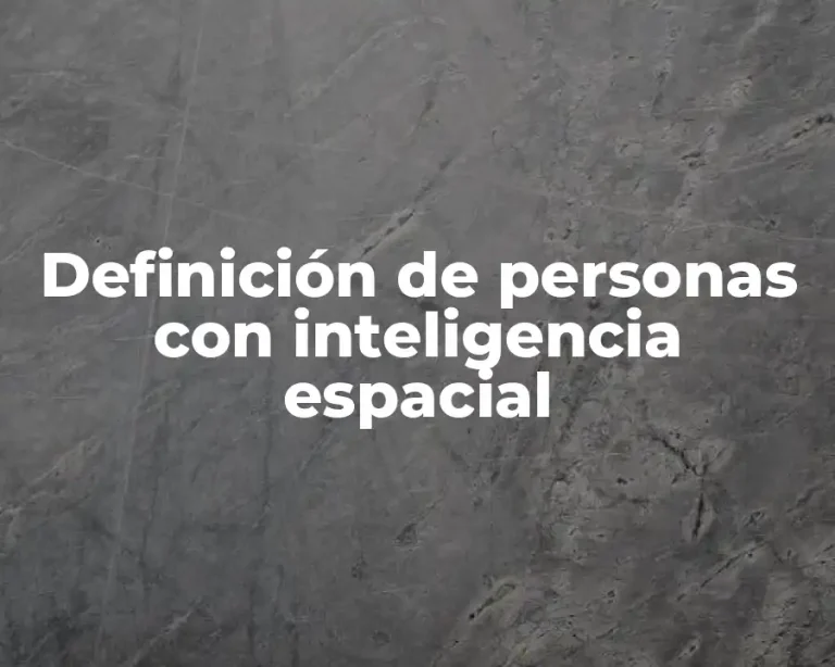 Definición de personas con inteligencia espacial