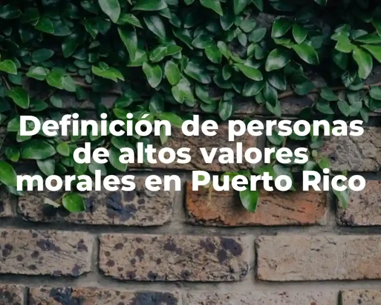 Definición de personas de altos valores morales en Puerto Rico