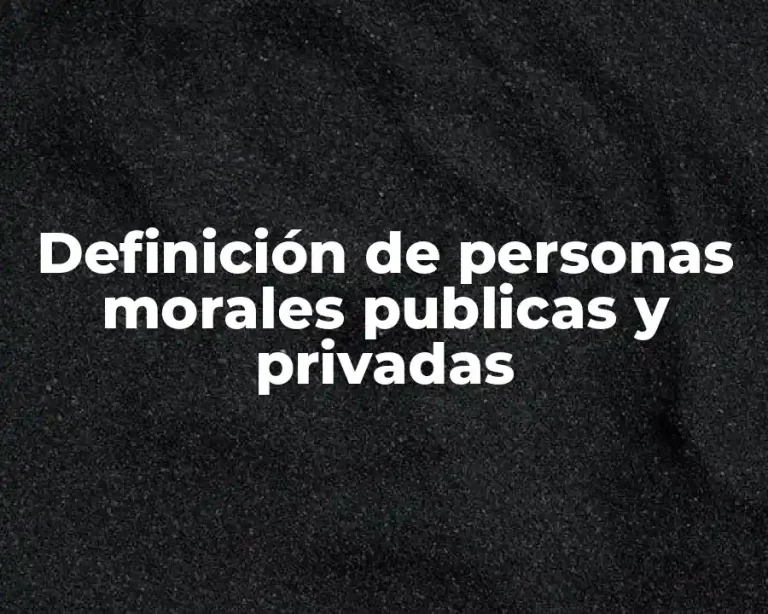 Definición de personas morales publicas y privadas