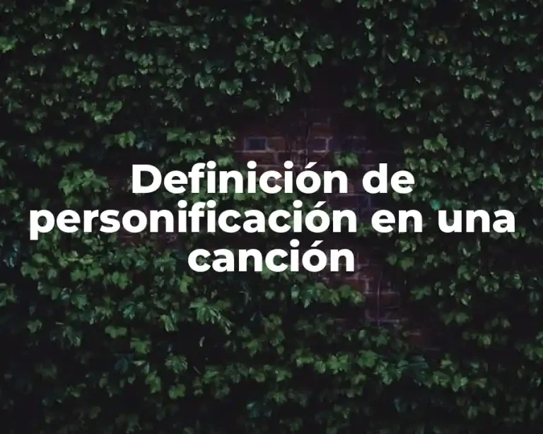 Definición de personificación en una canción