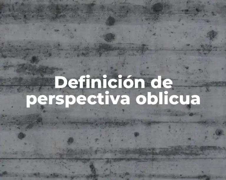 Definición de perspectiva oblicua