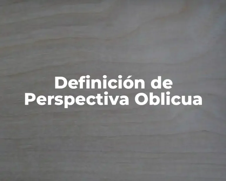 Definición de Perspectiva Oblicua